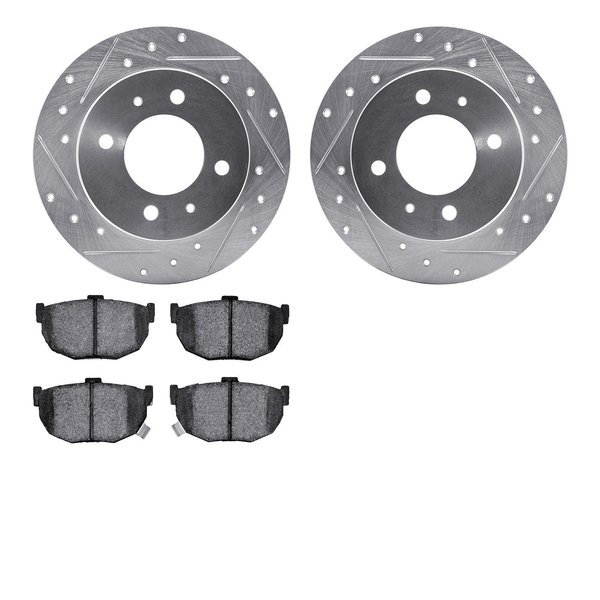 Dynamic Friction Co 7302-03003, Rotors-Drilled and Slotted-Silver with 3000 Series Ceramic Brake Pads, Zinc Coated 7302-03003